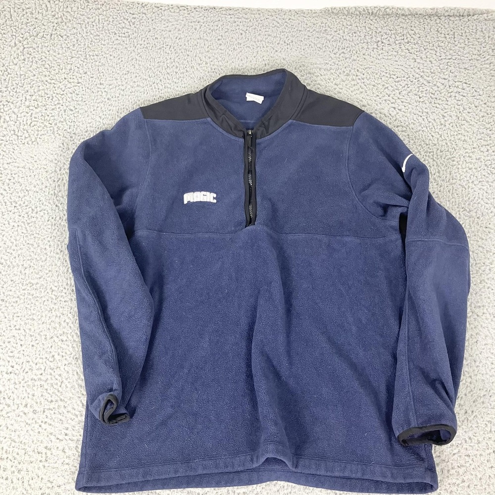 Orlando Magic Sweatshirt Mens Large Blue NBA Basketball Nike Therma Fit 1/4 Zip